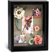 Wholesale - 8"x10" BLACK SHADOW BOX WOOD FRAME WITH LINEN BACKING AND 6 PUSH PINS C/P 5